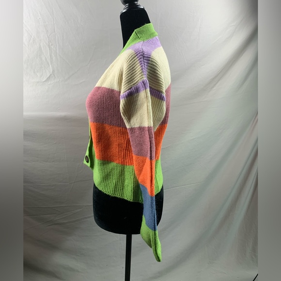 Color Block Button Up Cardigan - Picture 6 of 7